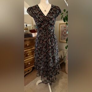 Aqua capped sleeve dress